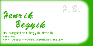 henrik begyik business card